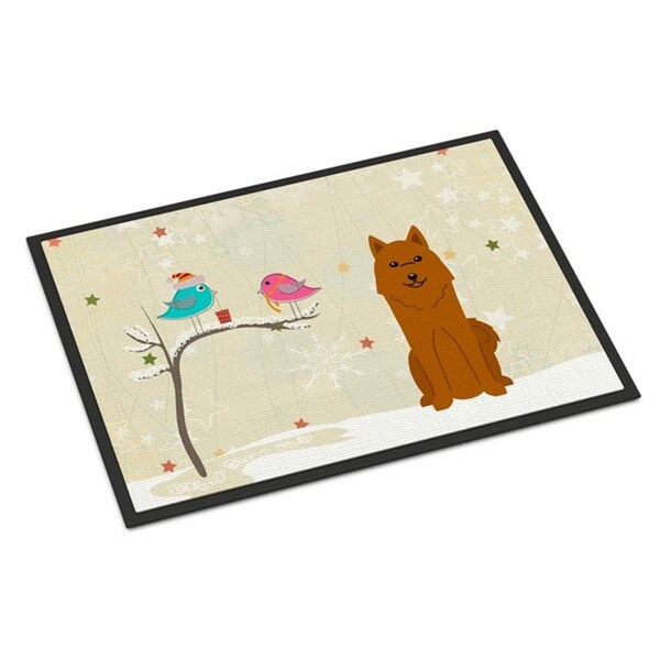 Carolines Treasures Christmas Presents Between Friends Karelian Bear Dog Indoor or Outdoor Mat, 24 x 0.25 x 36 in. BB2494JMAT - main